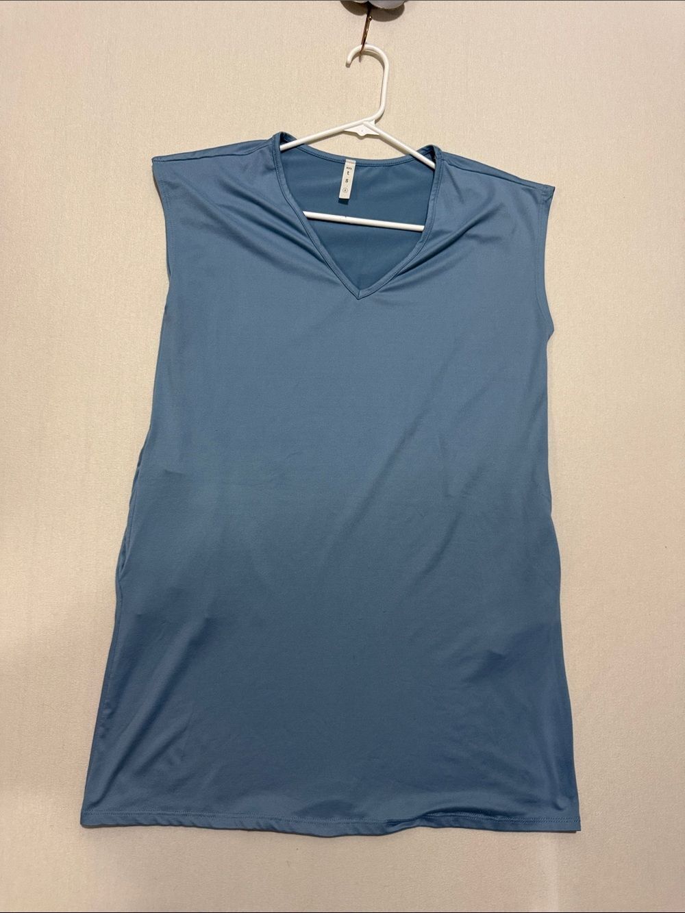 mts Blue Sleeveless V-Neck Mini Dress
